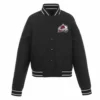 Front Hit Poly Twill Colorado Avalanche Black Jacket 1