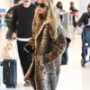 Lax Airport In Los Angeles Jessica Simpson Leopard Print Fur Coat