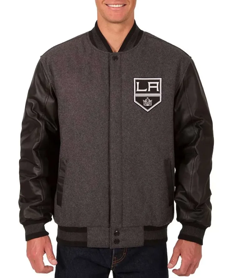 Los Angeles Kings Black And Charcoal Varsity Jacket