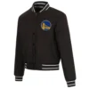 Poly Twill Golden State Warriors Black Jacket