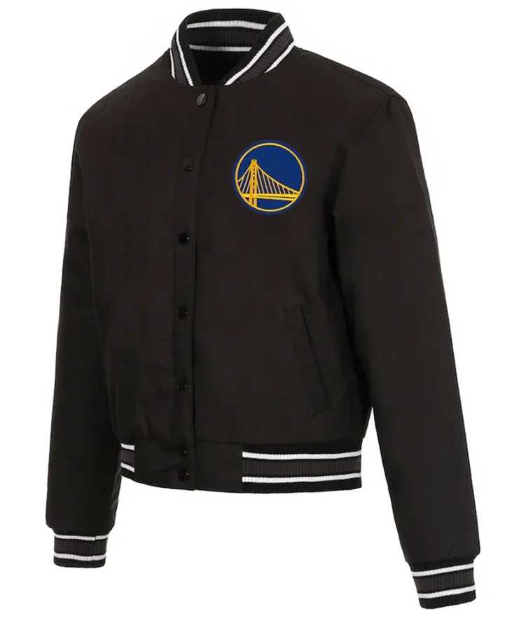 Poly Twill Golden State Warriors Black Jacket