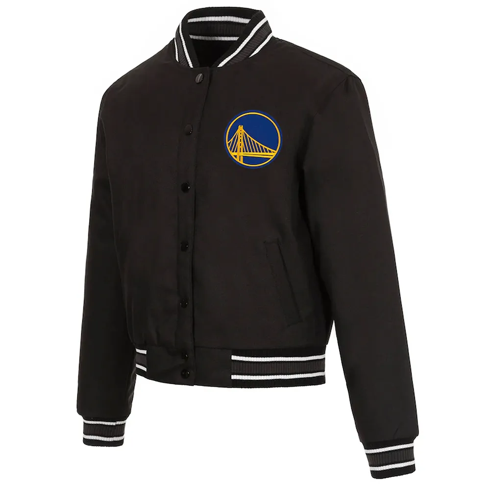 Poly Twill Golden State Warriors Black Jacket