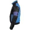 Side View Image Of Charlotte Hornets Vintage Leather Zipper Jacket