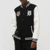 Wordmark Detroit Tigers Black And White Varsity Jacket