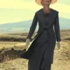 1923 Yellowstone Helen Mirren Cara Dutton Long Gray Coat