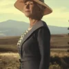 1923 Yellowstone Helen Mirren Cara Dutton Long Gray Coat For Sale
