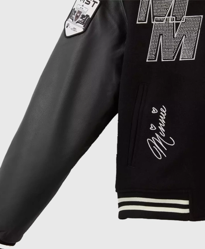 2026 Disney x Formula 1 Minnie Mouse Wool with Leather Varsity Jacket