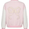 2026 Fanatics x LoveShackFancy Pink and White Southern California Varsity Jacket