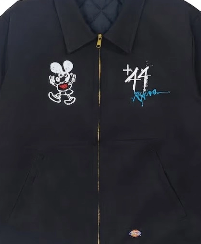 +44 Steadman Stars Zip Up Black Quilted Jacket For Sale