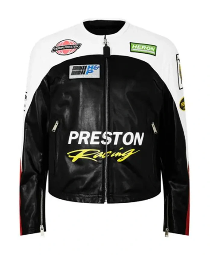 8 Ball Preston Black And White Leather Jacket