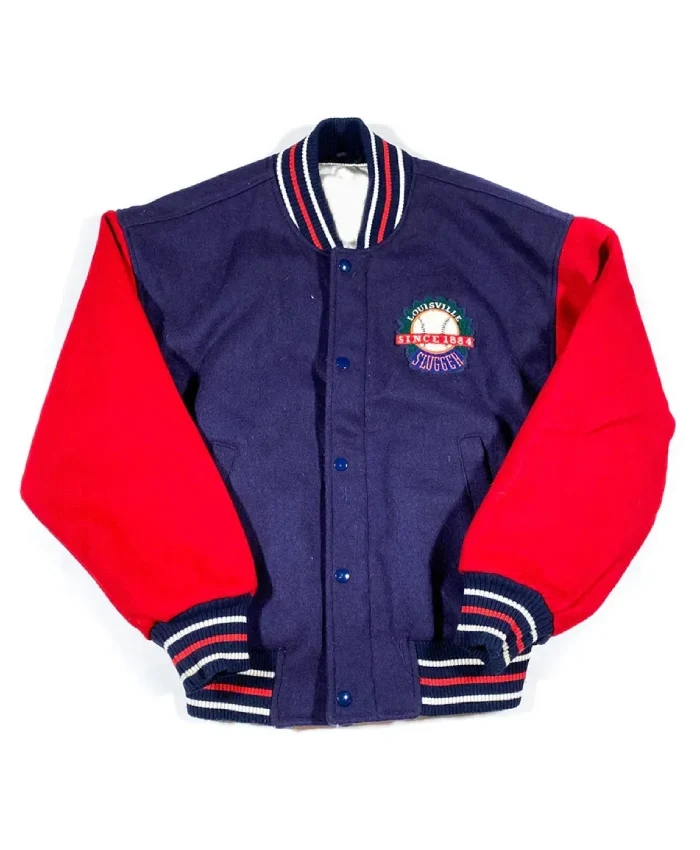 90s Louisville Slugger Blue And Red Wool Varsity Jacket