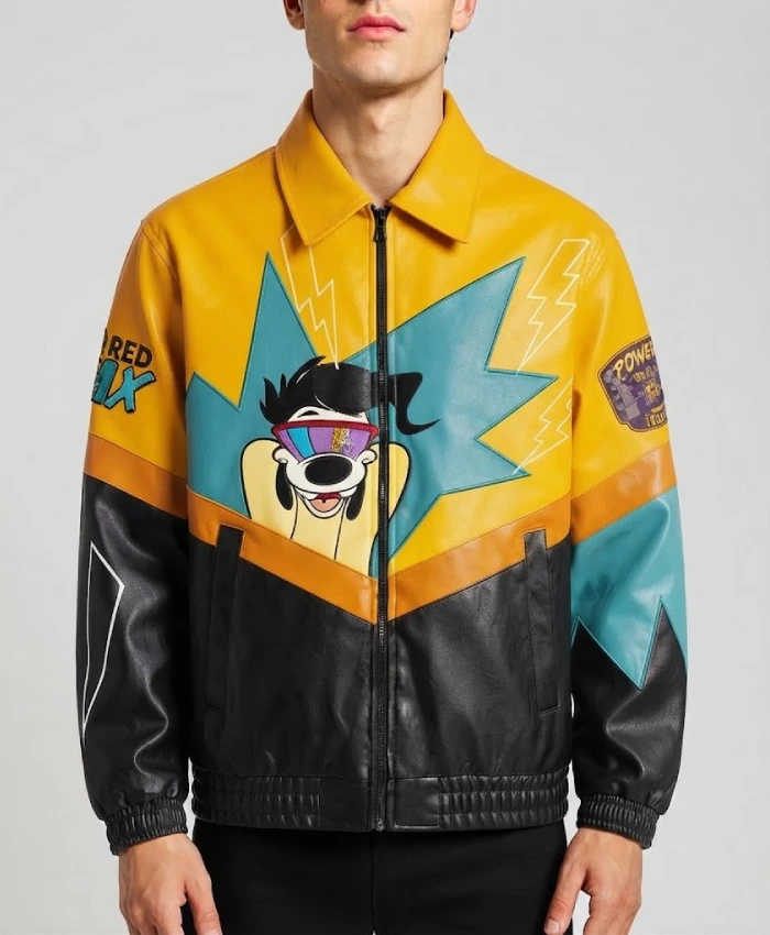 A Goofy Movie Max D23 Shoe Palace Full Zip Leather Jacket On Sale