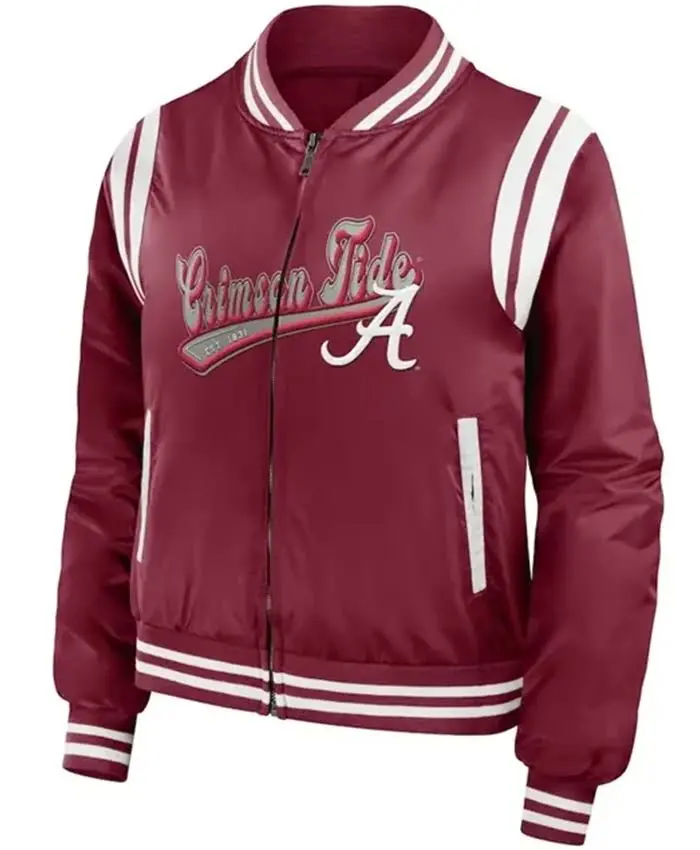 Alabama Crimson Maroon Bomber Jacket
