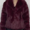 Alberto Burgundy Mink Fur Jacket