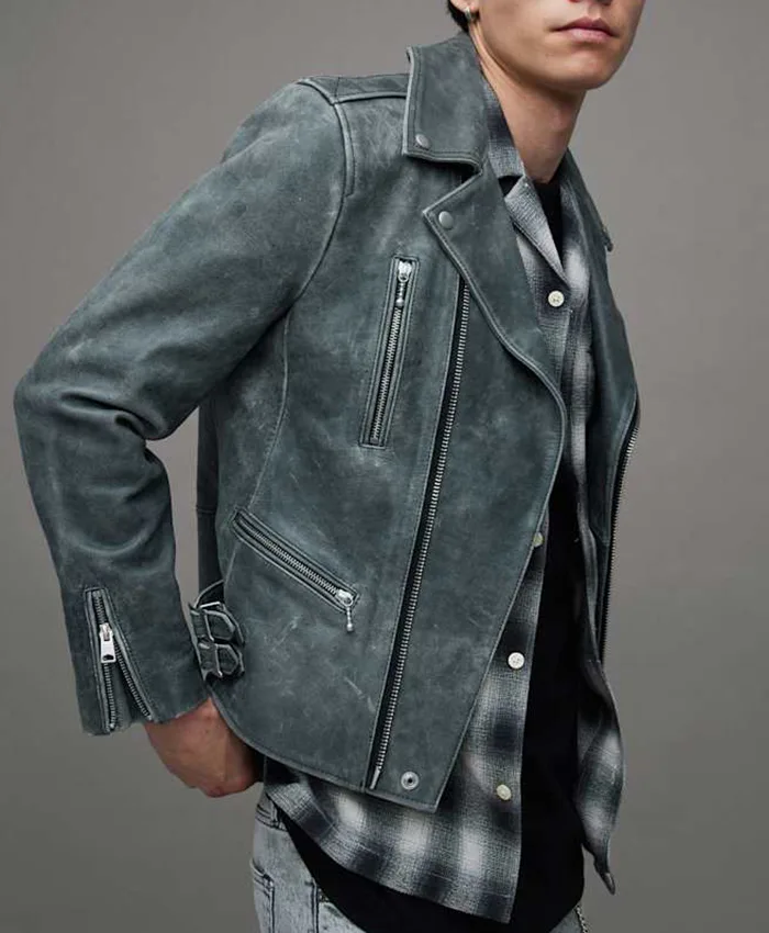 All Saints Ark Two Tone Leather Slim Biker Leather Jacket - Image 2