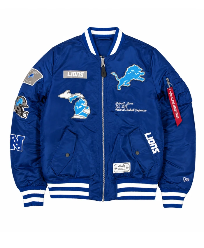 Alpha Industries Blue Nylon Bomber Jacket