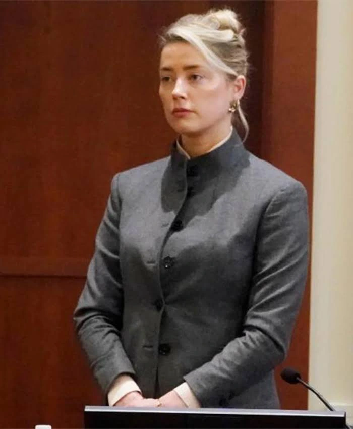 Amber Heard Grey Suit
