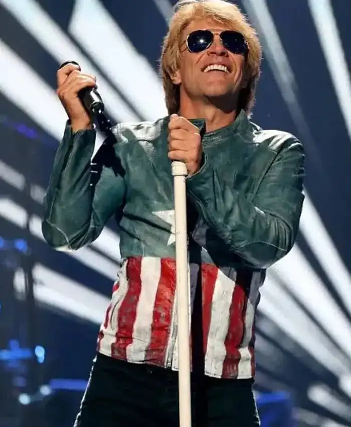 American Singer Jon Bon Jovi USA Flag Print Jacket