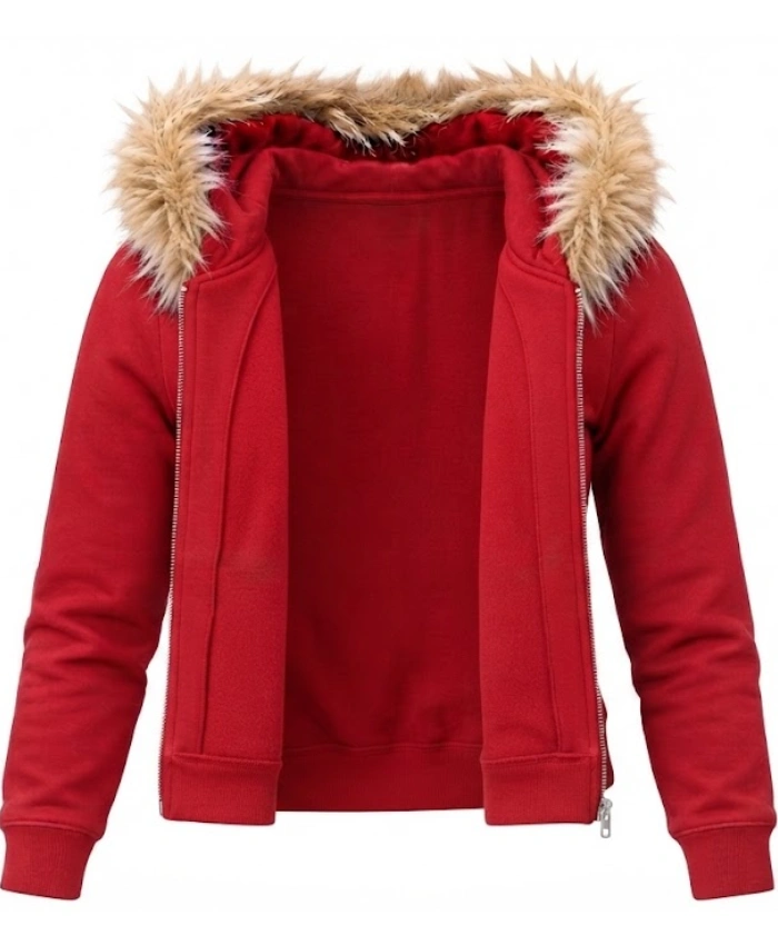 Amita Rao Adults Season 02 Red Star Fur Hoodie On Sale