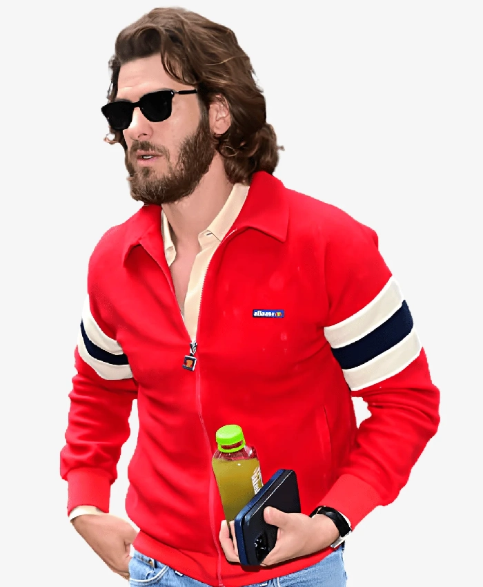 Andrew Garfield New York City 2026 Red Full Zip Fleece Jacket