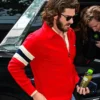 Andrew Garfield New York City 2026 Red Full Zip Fleece Track Jacket