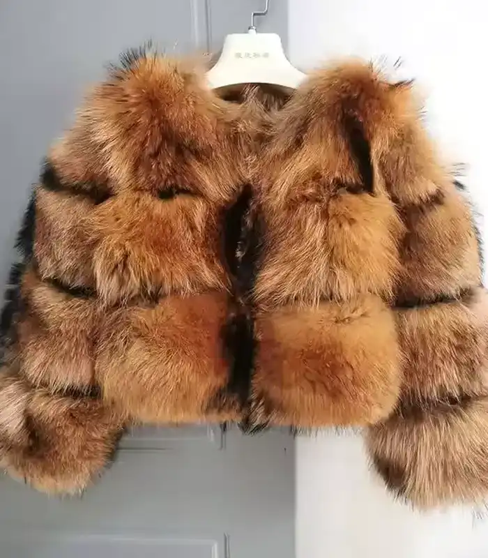 Angel Brown Short Mink Fur Coat