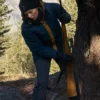 Anna Pigeon S01 Blue and Yellow Puffer Jacket