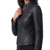 Anya Taylor Joy TV Series Lucky Black Leather Cafe Moto Jacket