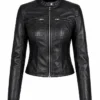 Anya Taylor Joy TV Series Lucky S01 Black Leather Cafe Racer Moto Jacket