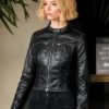 Anya Taylor Joy TV Series Lucky S01 Leather Cafe Racer Moto Jacket