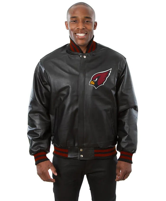 Arizona Cardinals Black Bomber Leather Jacket