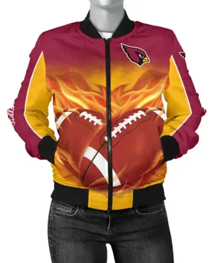 Arizona Cardinals Hurley 3D Fire Baseball Varsity Jacket