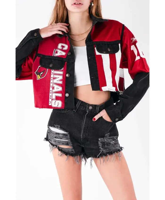 Arizona Cardinals Women Cropped Denim Jacket