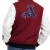 Arsenal Adidas Red Wool Leather Sleeves Varsity Jacket