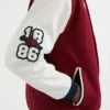 Arsenal Adidas Red Wool with Leather Sleeves Varsity Jacket