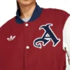 Arsenal Adidas Red Wool with Leather Sleeves Varsity Jacket Sale