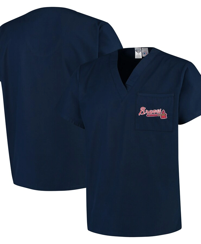 Atlanta Braves Blue Scrub Top