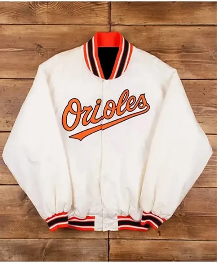 Baltimore Orioles White Varsity Jacket