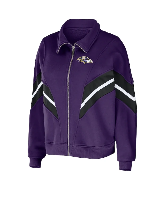 Baltimore Ravens Purple Yarn Dye Bomber Jacket
