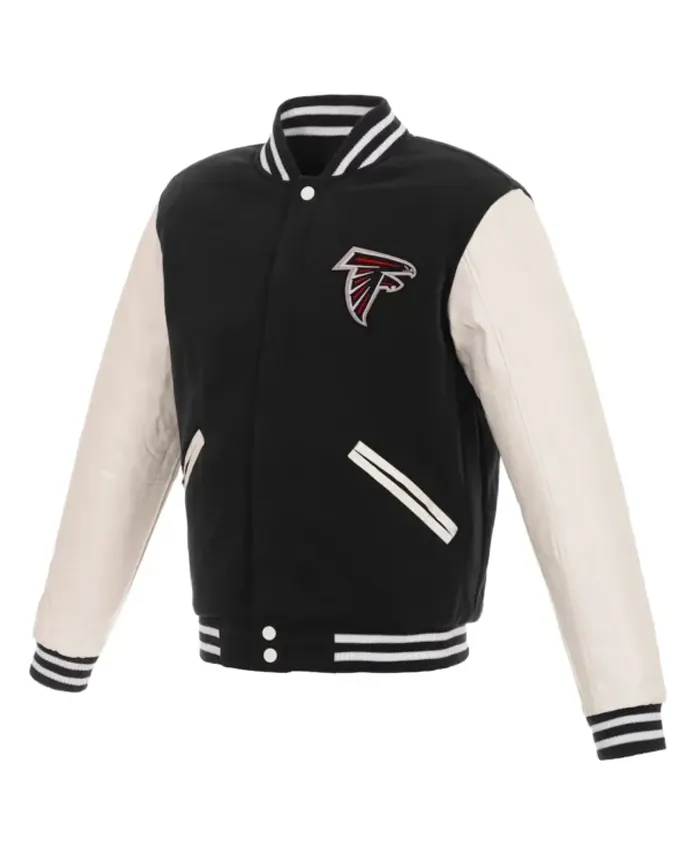 Barney Atlanta Falcons Black/White Varsity Jacket