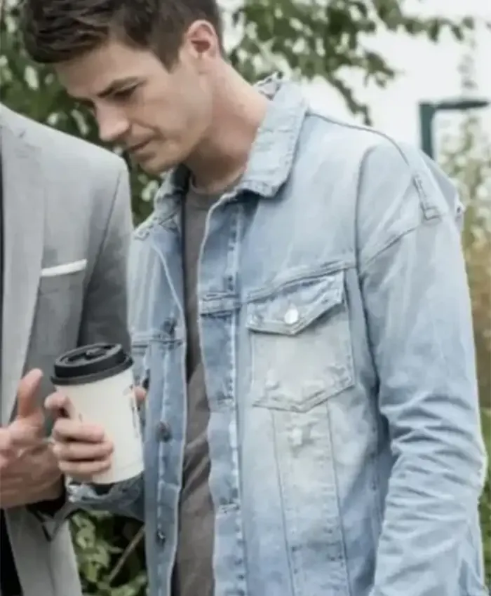 Barry Allen TV Series The Flash Season 04 Grant Gustin Blue Denim Trucker Jacket