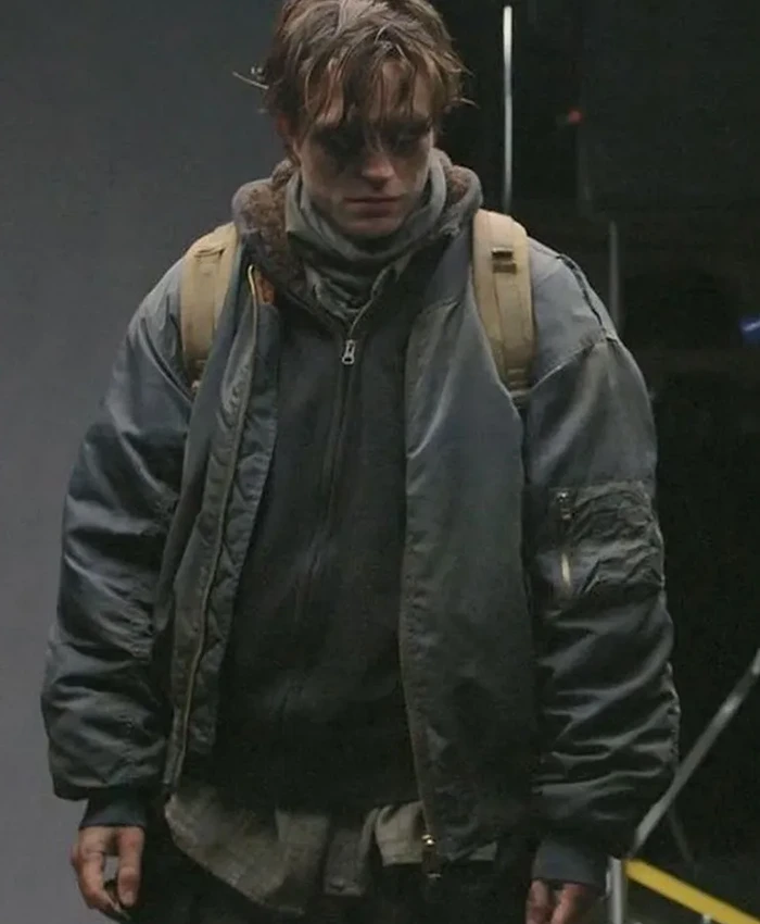 Batman Robert Pattinson Grey Bomber Jacket