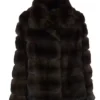 Bella Open Front Style Brown Mink Fur Coat