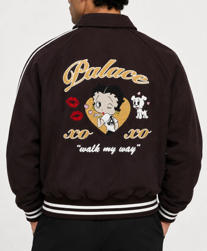 Betty Boop Brown Varsity Bomber Jacket