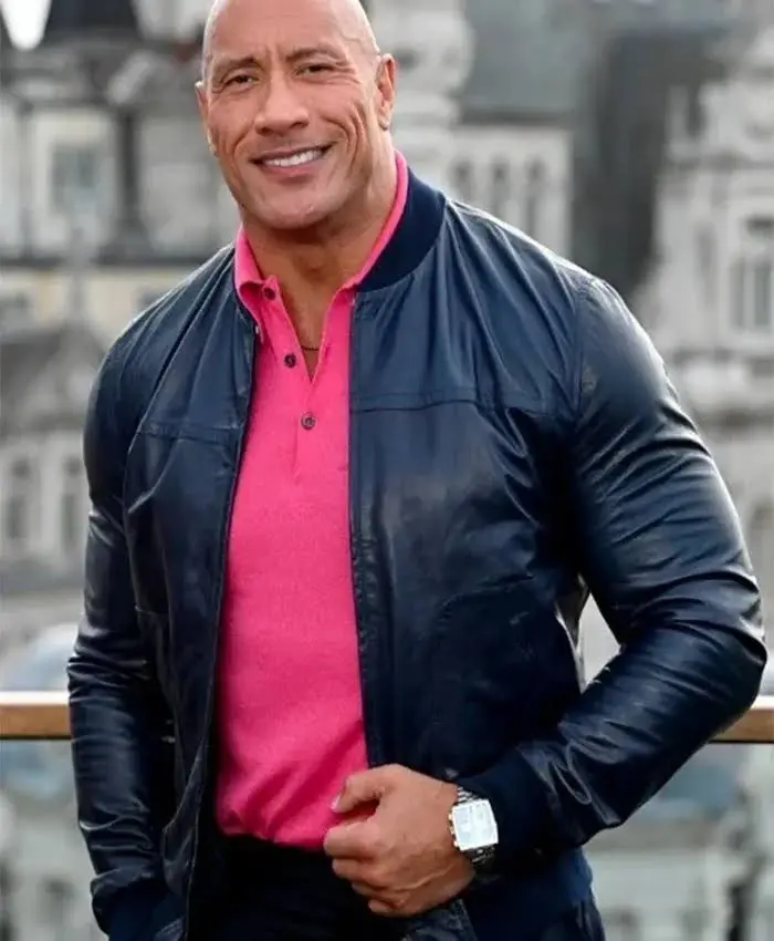 Black Adam Dwayne Johnson Bomber Leather Jacket