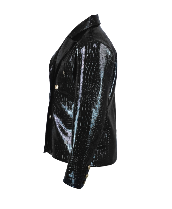 Black CBS Mornings Mary Blige Leather Blazer