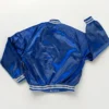Blue Detroit Lions Locker Full-Snap Satin Bomber Jacket