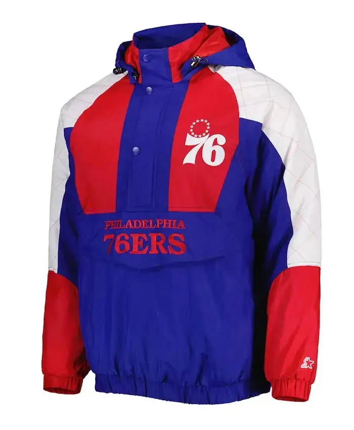 Body Check Philadelphia 76ers Half Zip Jacket