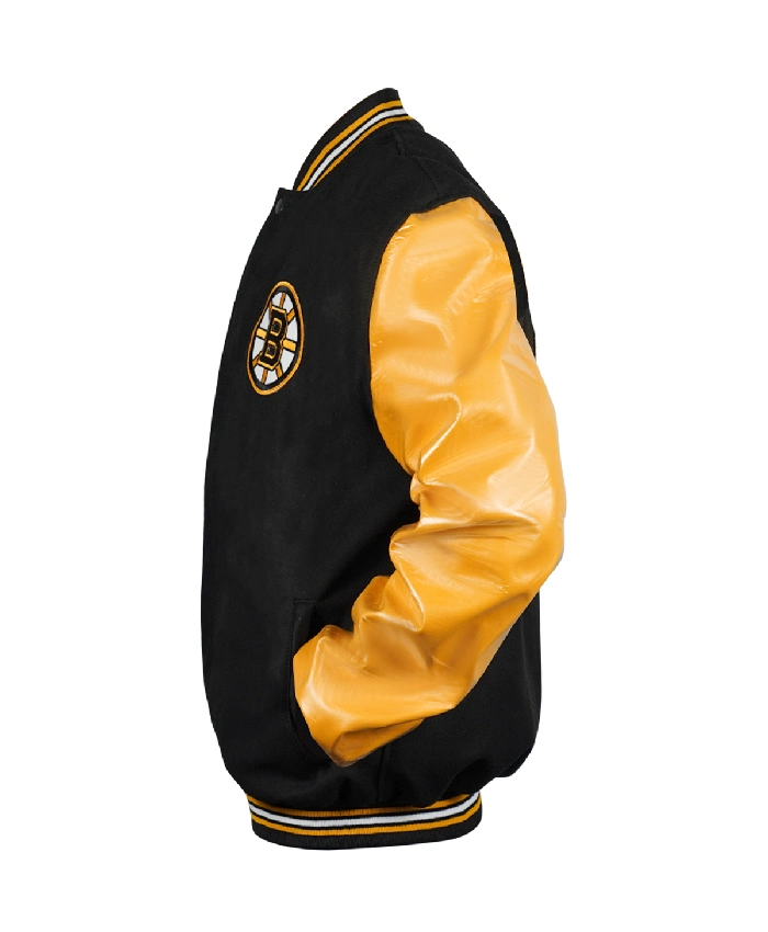 NHL Boston Bruins Leather Bomber Jacket - Image 2