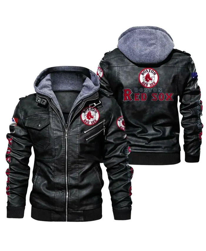 Boston Red Sox Flag Leather Jacket